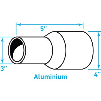 Truck Exhaust Expanded Adaptor, ​Aluminized Steel - 3" / 4" Outside Diameter